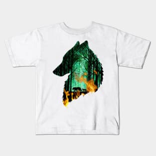 Wolf Pack In The Wild for wolf lovers Kids T-Shirt